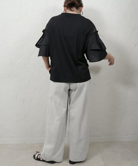Side tuck curve loose denim Pants　長い方のみ