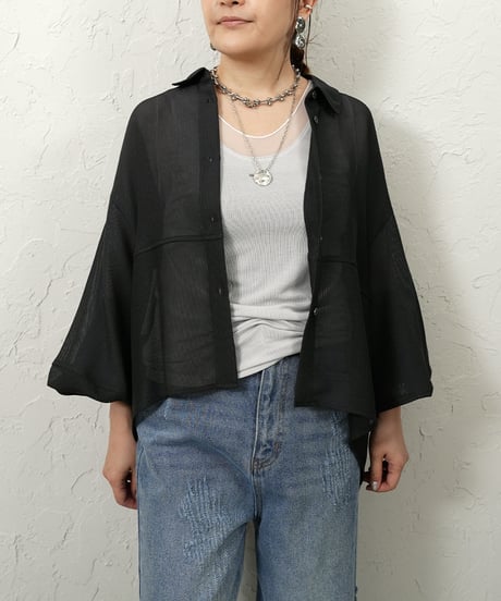 Mesh shirt【White,beigeラスト1点】
