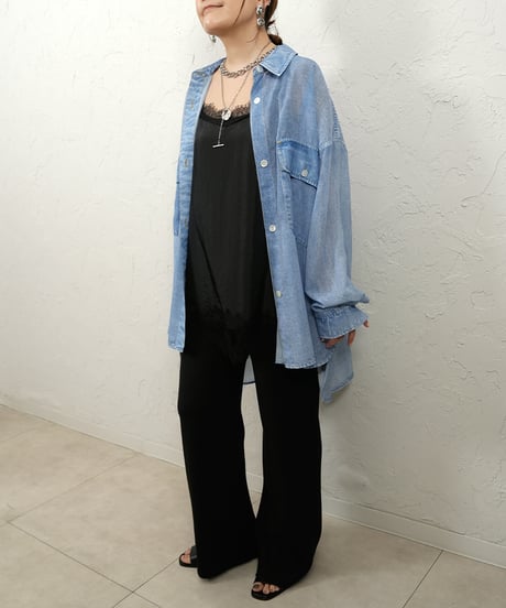Linen touch　bias pants