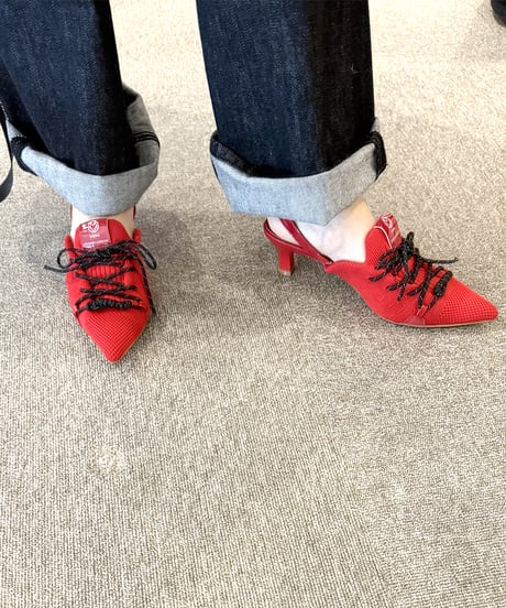 【MAISON MAVERICK PRESENTS】　ご予約  Knit Lace-Up Sneaker Heel