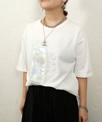 Metallic print Tshirt【ラスト1点】