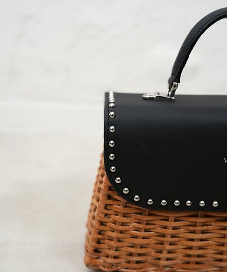 MIRO studs split rattan×leather bag【ラスト1点】