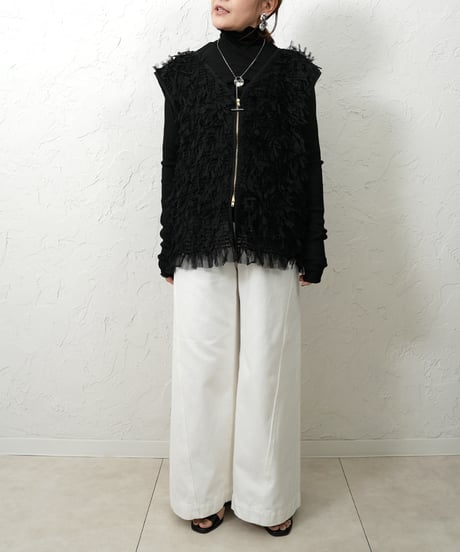 Curve switching drawst  waist   denim pants 【ラスト1点】