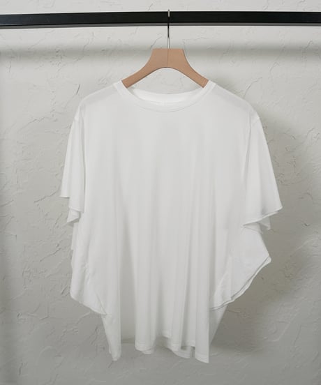 Sleeve ruffle back print T