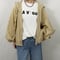Linen blend frill foodie blouson  55%OFF！！