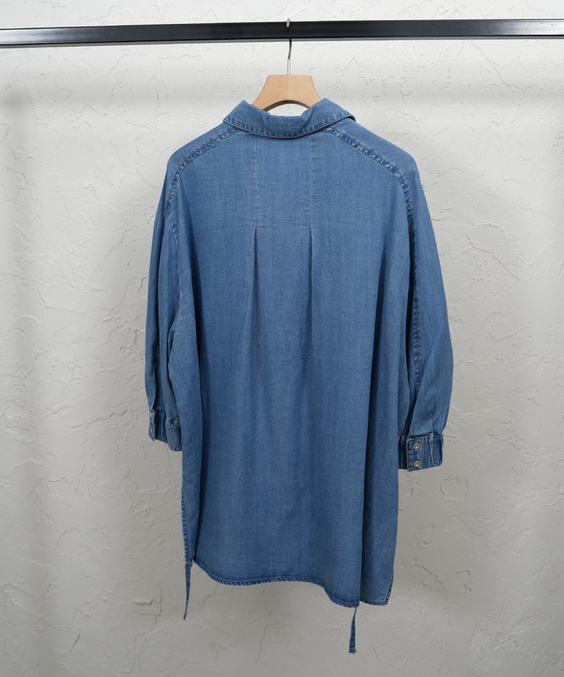 Tencel denim drawstring hem shirt【ラスト1点】 | sele