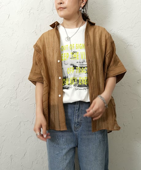 Tencel line rase stripe shirt【ラスト1点】