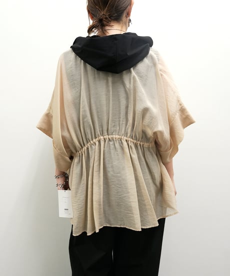 ZIP sheer flare cardigan