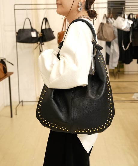 【MARLON】　  DOLLARO　studs leather　tote　bag 6103