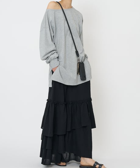 Boat neck　long tee