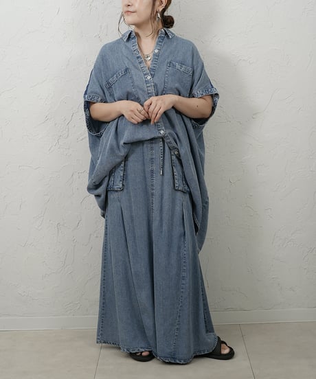 Tencel denim work skirt【ラスト1点】
