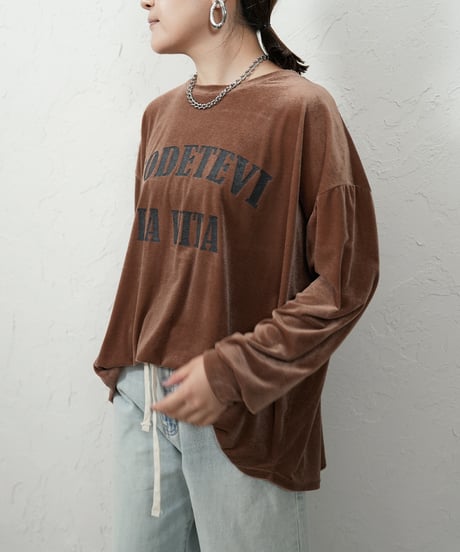 Logo  print velor　TOPS【ラスト1点】