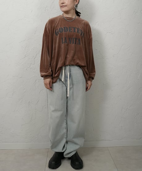 Logo  print velor　TOPS【ラスト1点】