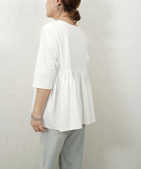 Square neck back gathered TOPS