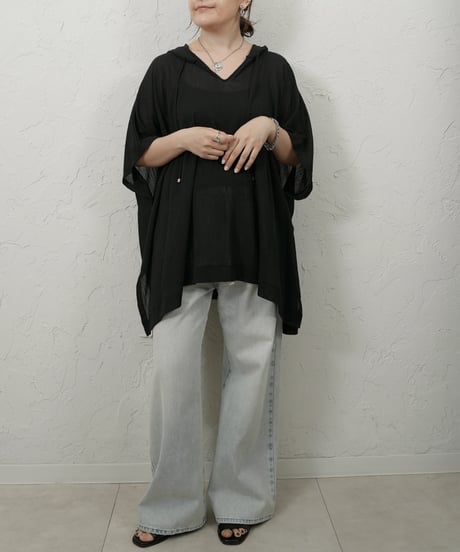 Sheer mesh poncho TOPS【ラスト1点】