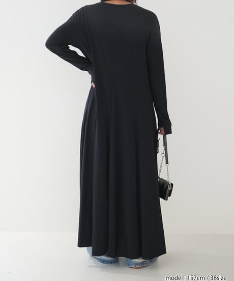 SLUB FLARE DRESS