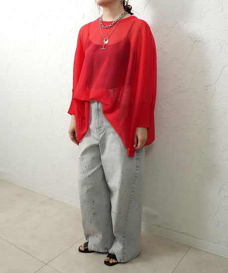 Sheer dolman knit