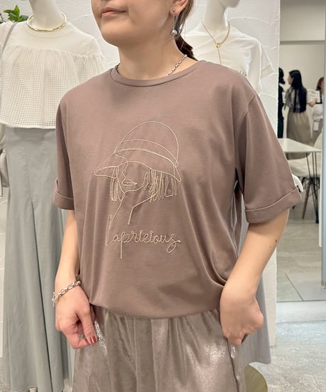 【ROSIEE】ご予約 女の子柄コード刺繍Ｔシャツ