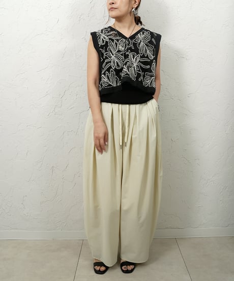 Stretch  nylon tuckpants　【ラスト1点】