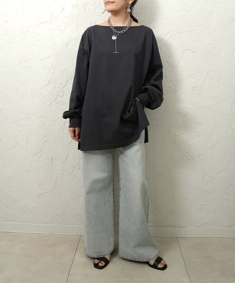 Boat neck　long tee