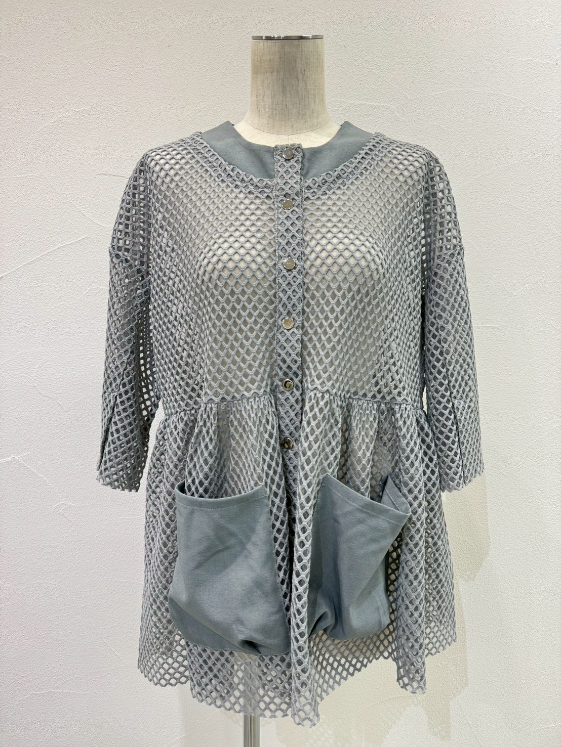 ANAYI　コットンメッシュ　ギャザーブルゾン38 セール】コットンメッシュギャザーブルゾン（ブルゾン）｜ANAYI