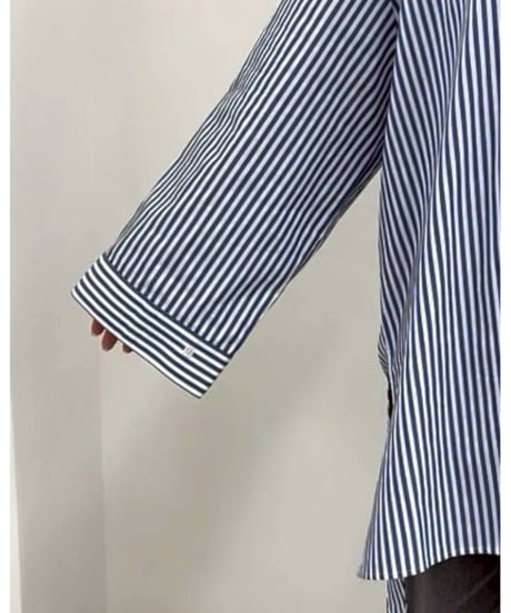 Stripe　skipper　long shirt