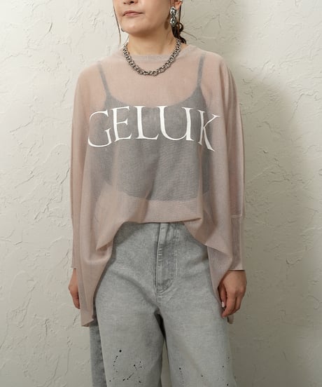 Logo sheer dolman knit 【Whiteラスト2点】