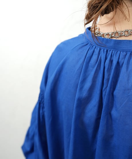 Cotton linen gather sleeve shirt【ラスト1点】