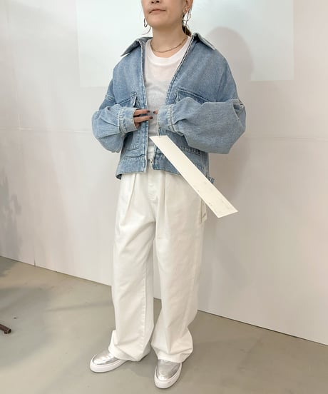 【cafune】ご予約  volume sleeve zip denim jacket