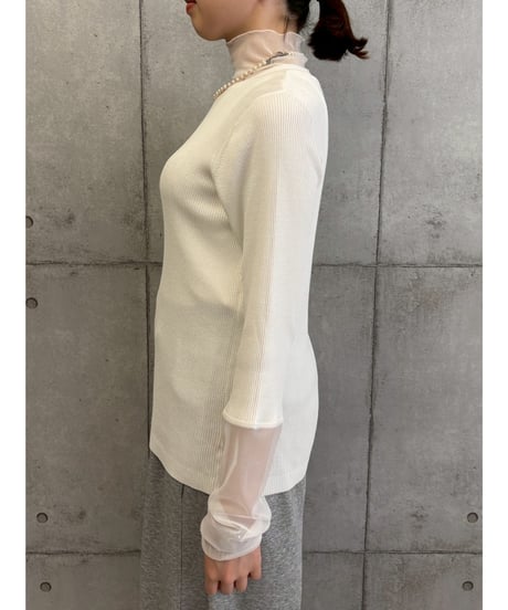 【ROSIEE】　ご予約  Liren別注カラー　シアーチュールドッキングKnit