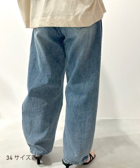 【YENN】再販ご予約  SIDE PLEATED DENIM PT