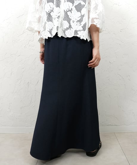 Linen blend soft flare skirt