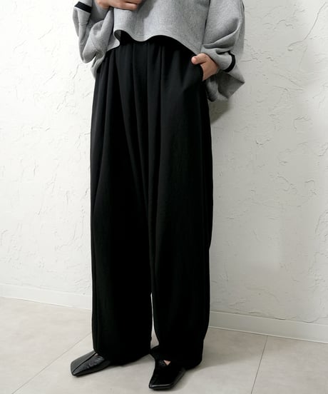 Stretch chiffon volume pants