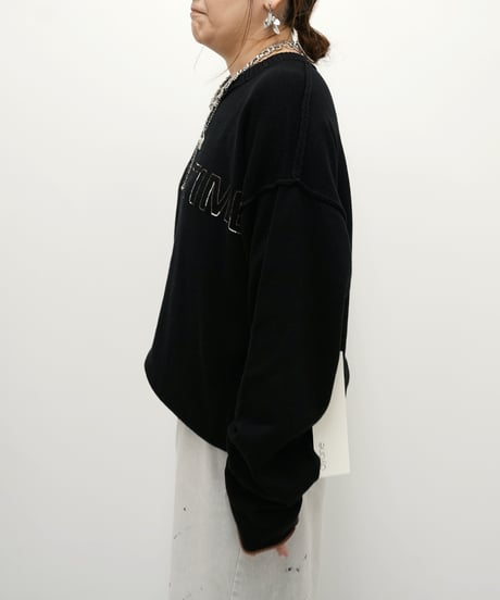 【ayene】　ご予約  ステッチ刺繍ボンディングプルオーバー