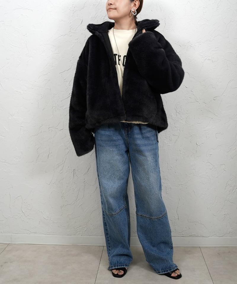 Eco fur blouson | select shop Liren
