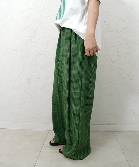 【YENN】　ご予約　再販　PLAID TUCK EASY PT
