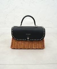 MIRO studs split rattan×leather bag【ラスト1点】