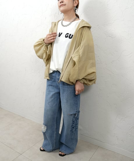 LA VAGUEtuck sleeve Tshirt【残り僅か！】