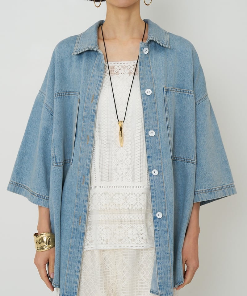 パシオーネ☆襟付きボリュームスリーブデニムJK パシオーネ☆襟付きボリュームスリーブデニムJK