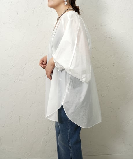 Shirring cuffs　tunic shirt【ラスト2点】