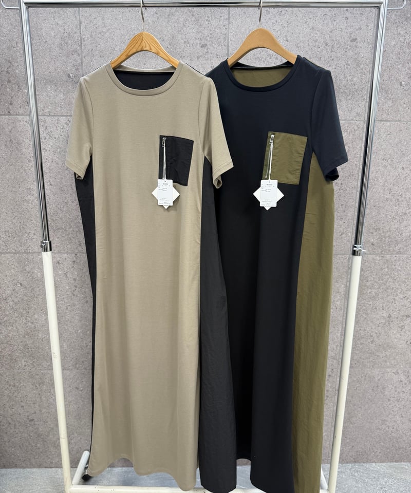 ROSIEE】 ミリタリー異素材切り替えワンピース | select shop Liren