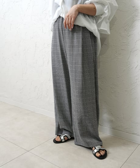 【YENN】　ご予約　再販　PLAID TUCK EASY PT