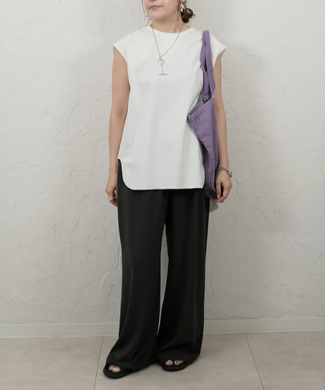 Stretch　georgette relaxpants【beigeラスト1点】