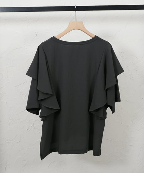 Stretch　georgette　frill　blouse【beigeラスト1点】