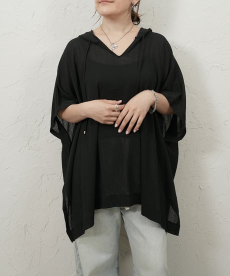 Sheer mesh poncho TOPS【ラスト1点】