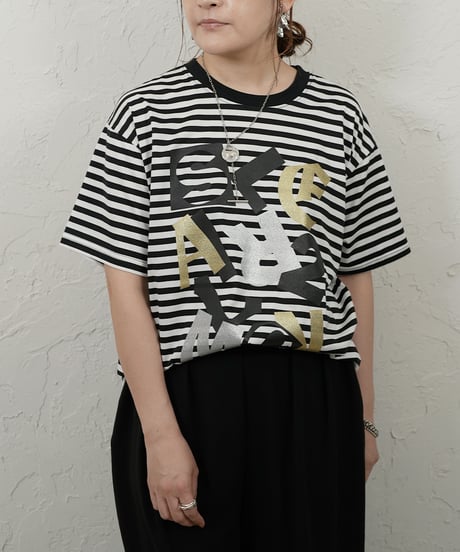 Randam foil print logo t  ラスト1点！