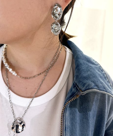 再販　Pearl linked chain necklace ラスト1点！