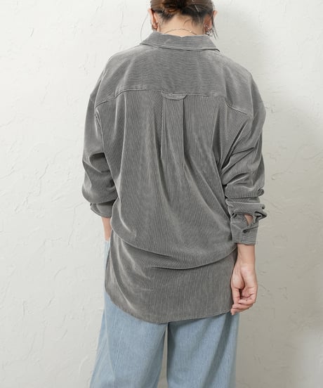 Sheer flocky stripe shirt 残り僅か！