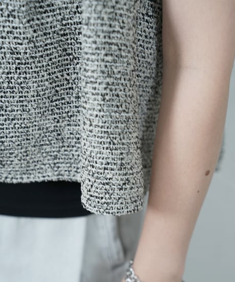 mesh tweed gathered cami【ラスト2点】