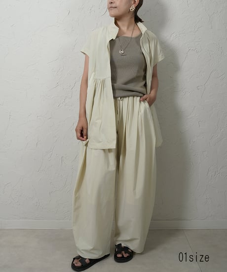 Stretch  nylon tuckpants　【ラスト1点】